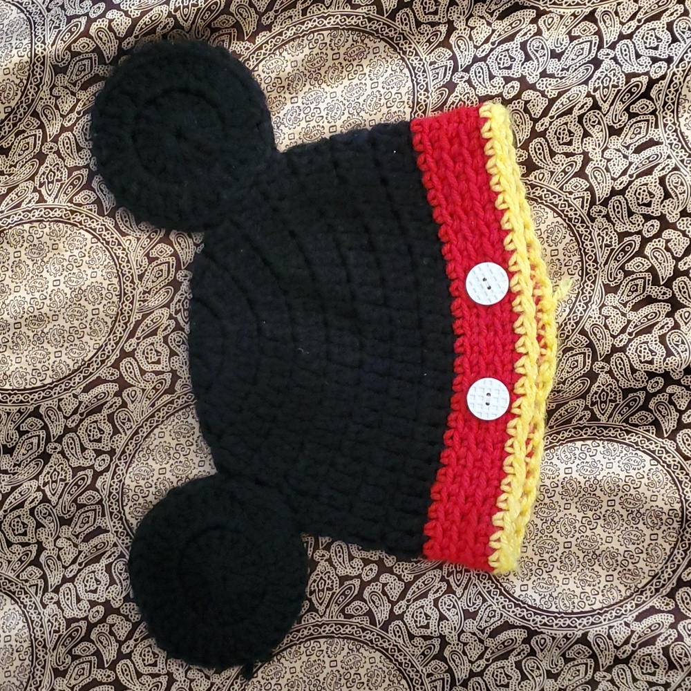 Crocheted Mickey Mouse Ear hat